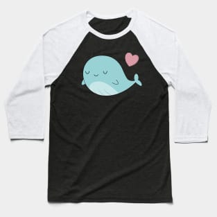 Kawaii Cute Blue Whale Baseball T-Shirt